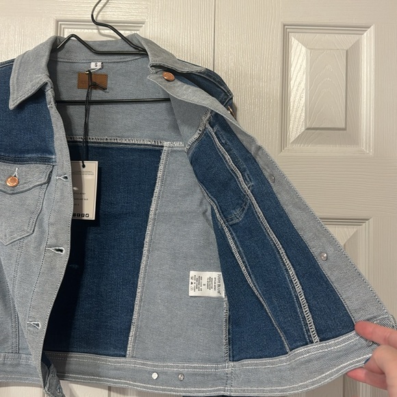 Judy Blue Color Block Button Down Long Sleeve Denim Jacket - Picture 8 of 15